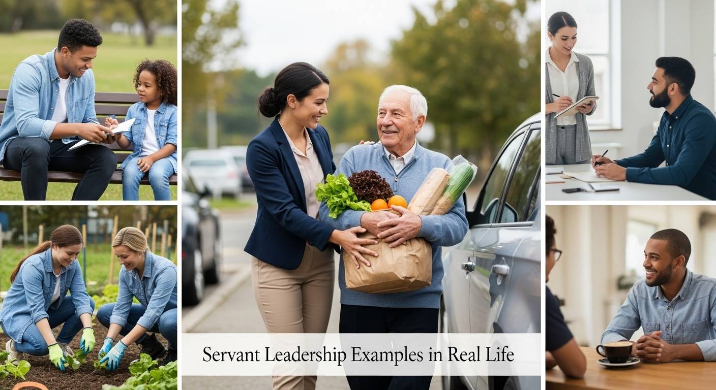 People helping and serving others in everyday life.
